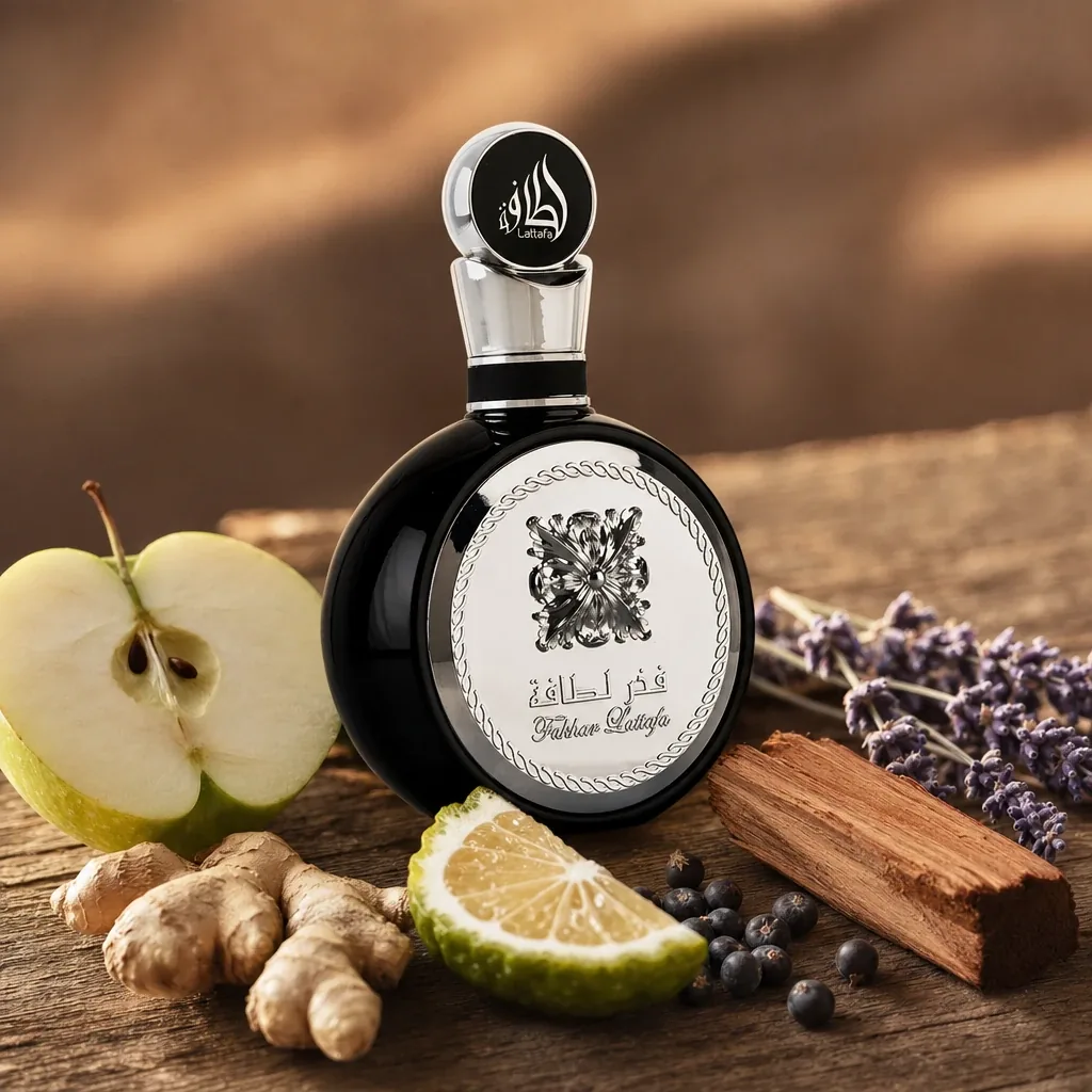 Frasco oficial de Lattafa Fakhar Black