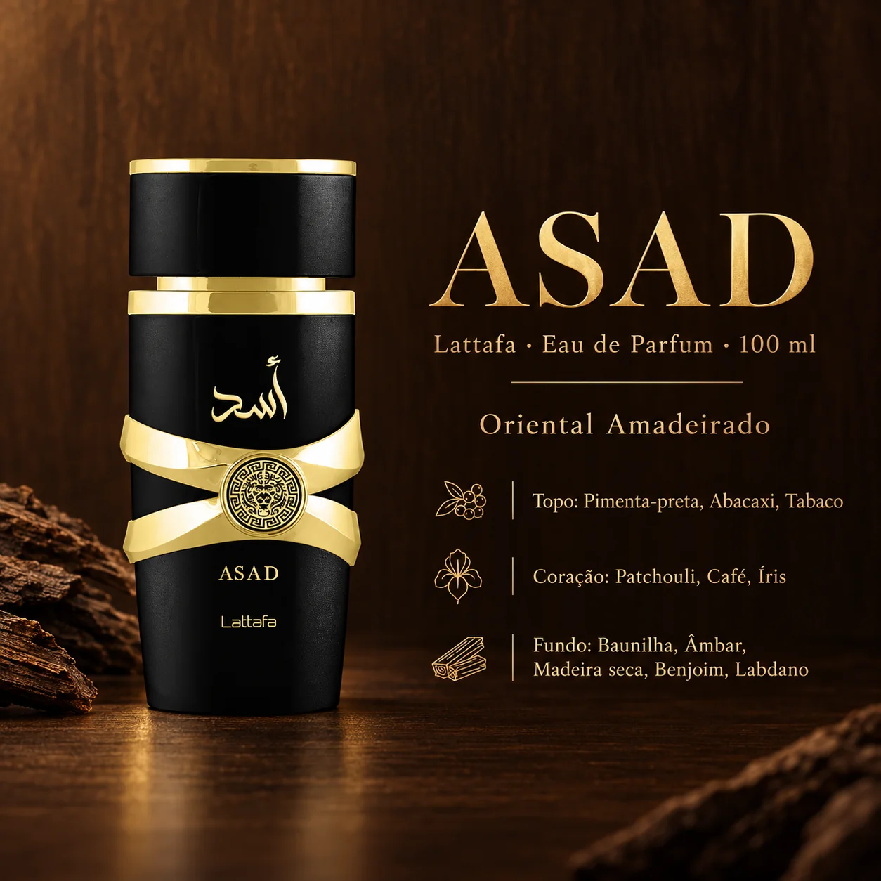 Frasco oficial de Lattafa Asad